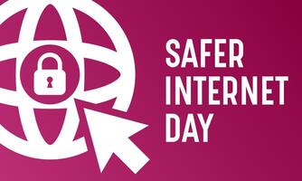 Safer Internet Day, February 6. Online and cyber security awareness vector template for banner, card, poster and background design. Vector illustration.