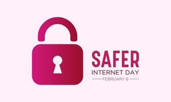 Safer Internet Day, February 6. Online and cyber sequrity awareness vector template for banner, card, poster and background design. Vector illustration.