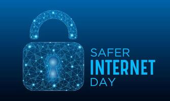 Safer Internet Day, February 6. Online and cyber security awareness vector template for banner, card, poster and background design. Vector illustration.