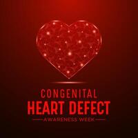 Congenital Heart Defect Awareness Week observed every year in during February 7 to 14. Health and Medical Awareness Vector template for banner, poster and background design. Vector illustration.