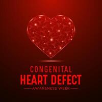 Congenital Heart Defect Awareness Week observed every year in during February 7 to 14. Health and Medical Awareness Vector template for banner, poster and background design. Vector illustration.