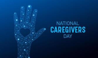 National caregivers day is observed every year on the 16th February. Health and Medical Awareness Vector template for banner, card, poster and background design. Vector illustration.