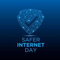 Safer Internet Day, February 6. Online and cyber sequrity awareness vector template for banner, card, poster and background design. Vector illustration.