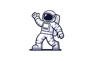 Cute Astronaut Cartoon Vector Icon Illustration. Science Food Icon Concept Isolated Premium Vector. Flat Cartoon Style