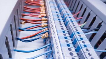 Terminal of control. Control panel assembly with wire and terminal box, ground terminal, personal earth terminal photo