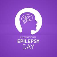 internacional epilepsia día es observado cada año en febrero 12 vector ilustración en el tema de internacional epilepsia día. modelo para bandera, saludo tarjeta, póster con antecedentes.