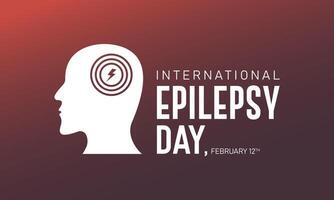 International Epilepsy Day is observed every year in February 12. Vector illustration on the theme of International Epilepsy Day. Template for banner, greeting card, poster with background.