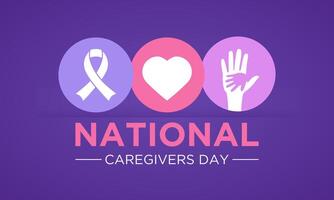 National caregivers day is observed every year on the 16th February. Health and Medical Awareness Vector template for banner, card, poster and background design. Vector illustration.