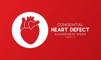 Congenital Heart Defect Awareness Week observed every year in during February 7 to 14. Health and Medical Awareness Vector template for banner, poster and background design. Vector illustration.