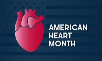 American heart month is observed every year in February. February is american heart month. Vector template for banner, card, poster with background. Vector illustration.