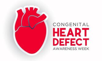 Congenital Heart Defect Awareness Week observed every year in during February 7 to 14. Health and Medical Awareness Vector template for banner, poster and background design. Vector illustration.