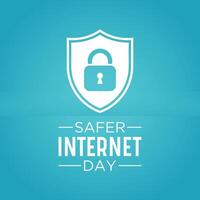Safer Internet Day, February 6. Online and cyber security awareness vector template for banner, card, poster and background design. Vector illustration.