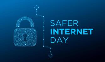 Safer Internet Day, February 6. Online and cyber security awareness vector template for banner, card, poster and background design. Vector illustration.