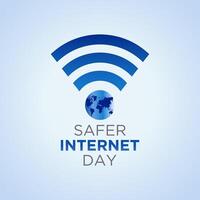 Safer Internet Day, February 6. Online and cyber security awareness vector template for banner, card, poster and background design. Vector illustration.