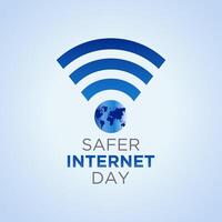 Safer Internet Day, February 6. Online and cyber security awareness vector template for banner, card, poster and background design. Vector illustration.