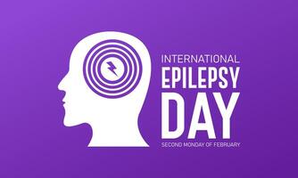 internacional epilepsia día es observado cada año en febrero 12 vector ilustración en el tema de internacional epilepsia día. modelo para bandera, saludo tarjeta, póster con antecedentes.