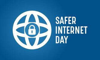 Safer Internet Day, February 6. Online and cyber sequrity awareness vector template for banner, card, poster and background design. Vector illustration.