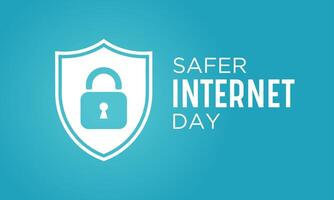 Safer Internet Day, February 6. Online and cyber sequrity awareness vector template for banner, card, poster and background design. Vector illustration.