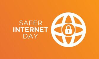 Safer Internet Day, February 6. Online and cyber sequrity awareness vector template for banner, card, poster and background design. Vector illustration.