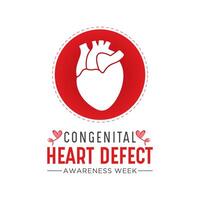 Congenital Heart Defect Awareness Week observed every year in during February 7 to 14. Health and Medical Awareness Vector template for banner, poster and background design. Vector illustration.