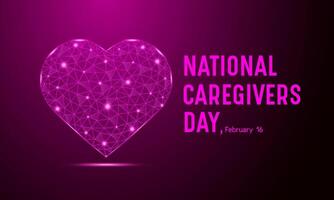 National caregivers day is observed every year on the 16th February. Health and Medical Awareness Vector template for banner, card, poster and background design. Vector illustration.