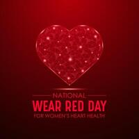 National Wear Red Day celebrated every year on February 2. Vector illustration on the theme of Wear Red Day. Vector Template for banner, greeting card, poster and background design.