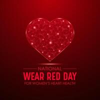 National Wear Red Day celebrated every year on February 2. Vector illustration on the theme of Wear Red Day. Vector Template for banner, greeting card, poster and background design.