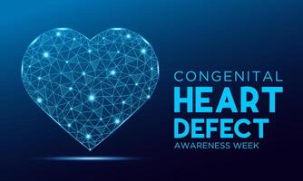 Congenital Heart Defect Awareness Week observed every year in during February 7 to 14. Health and Medical Awareness Vector template for banner, poster and background design. Vector illustration.