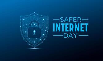 Safer Internet Day, February 6. Online and cyber security awareness vector template for banner, card, poster and background design. Vector illustration.