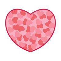 rosado corazón con rojo corazones aislado en blanco antecedentes. vector ilustración. corazón elemento representación de amoroso día, Boda o enamorado elemento diseño