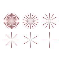 Starburst, sunburst icon set. Radial, radiating, converging lines. snowflakes symbol icon set collections. Design element of winter, snowflakes vector