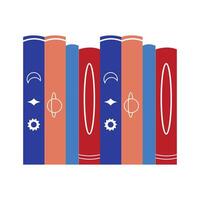 Book Icon. Flat Color Ladder Design. Vector Illustration. Arranged book design elements, can be used to design rooms, libraries and reading corners