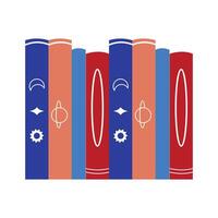 Book Icon. Flat Color Ladder Design. Vector Illustration. Arranged book design elements, can be used to design rooms, libraries and reading corners