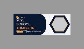 KIDS SCHOOL ADMISSION WEB BANNER DESIGN TEMPLATE vector