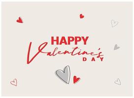 Happy Valentine's Day typography with handwritten calligraphy text, isolated vector design