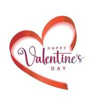 Happy Valentine's Day typography with handwritten calligraphy text, isolated vector design