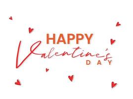 Happy Valentine's Day typography with handwritten calligraphy text, isolated vector design