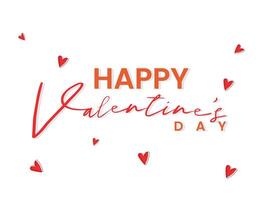 Happy Valentine's Day typography with handwritten calligraphy text, isolated vector design