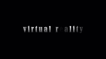 Virtual Reality silver text title with effect animation video