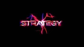 Strategy glow pink neon abstract Lightning text animation video