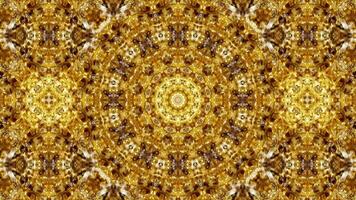 lus symmetrisch goud caleidoscoop mandala patroon abstract beweging achtergrond video