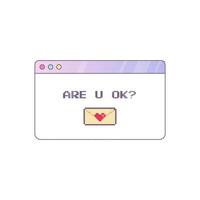 y2k interface, Icon, signature popup, are you okay, valentine's day interface element vector