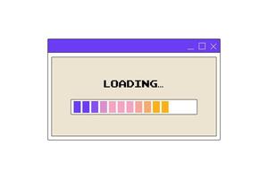 loading window, web interface, neobrutalism, y2k interface, retro groovy vector