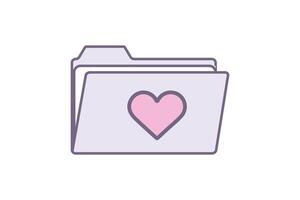 y2k interface, Icon, heart folder interface element vector