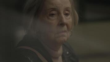 Unhappy Thoughtful Old Female Person Anxious and Lonely video