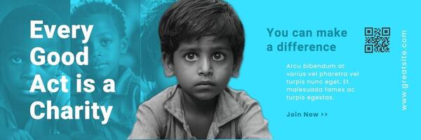 Blue Minimalist Charity Twitter Banner template