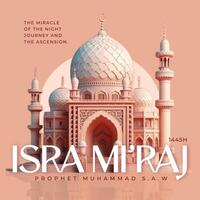 Peach Elegant Isra Miraj Linkedin Post template