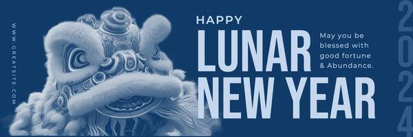 Blue Minimalist Lunar New Year Twitter Banner template