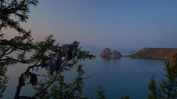 timelapse of the evening sky. sunset on Baikal video