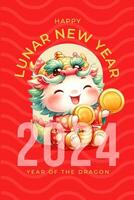 Red Lunar New Year Pinterest Graphic template